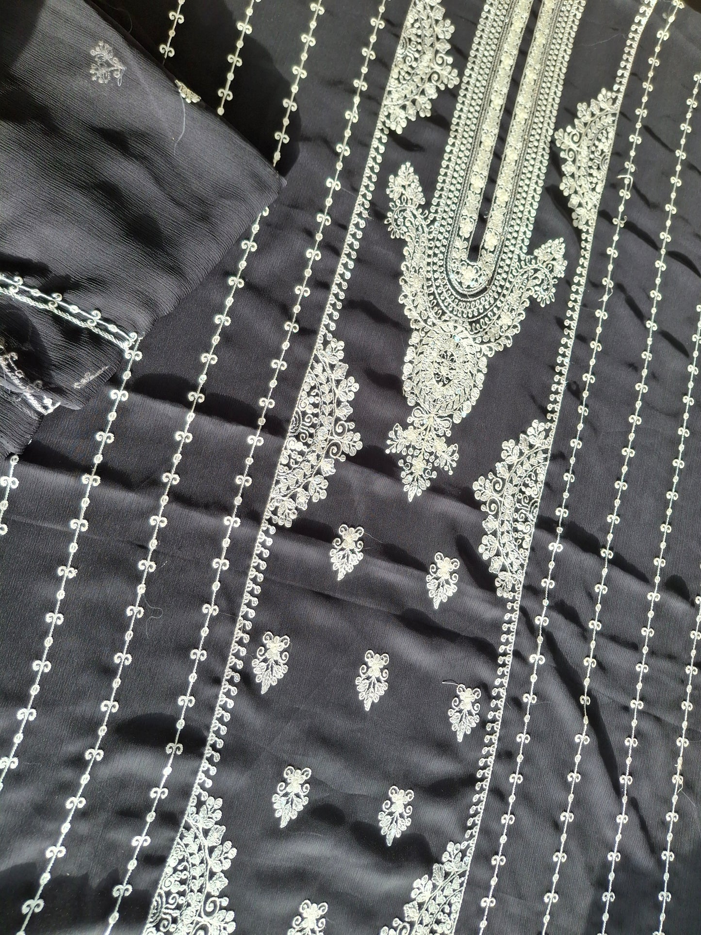 Embroidered Chiffon 4 Piece Suit Set