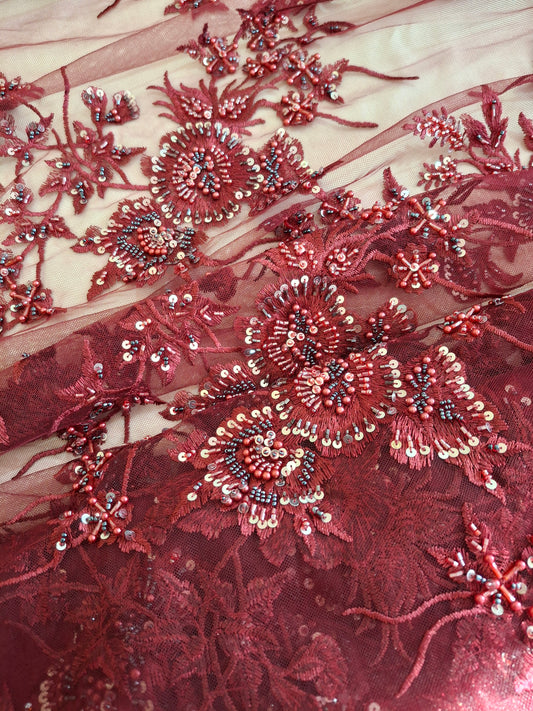 Net Lace Embroidered and cut dana work (4 piece suit set)