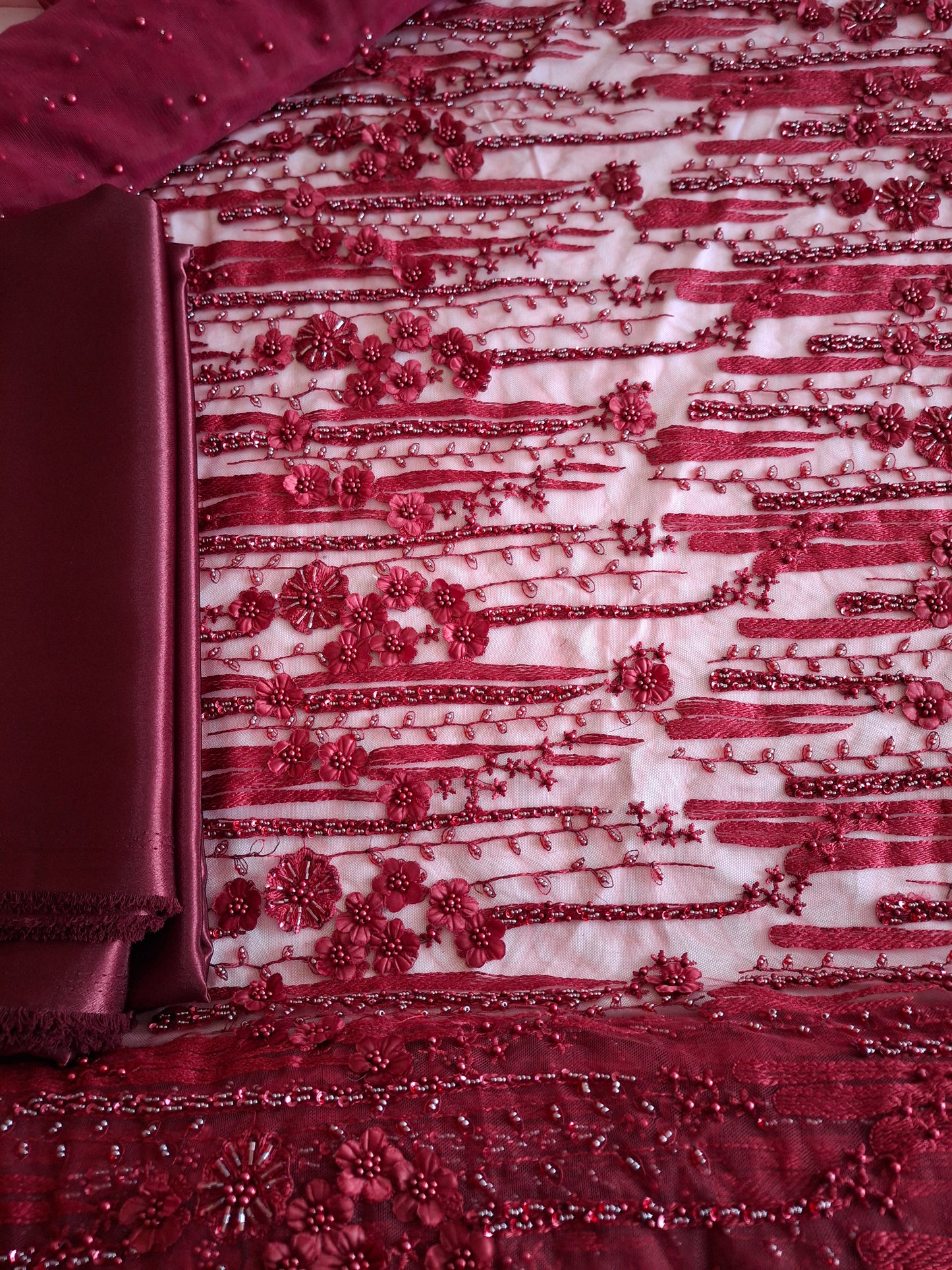 Cut dana,Luxurious Sequins Multicolour Heavy Net,4 piece suit set