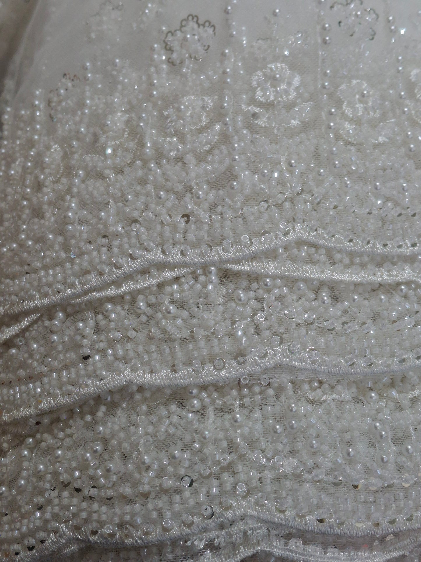 Cut Dana,Net Dupatta Heavy Embroidered Sequins (2.3 meters)