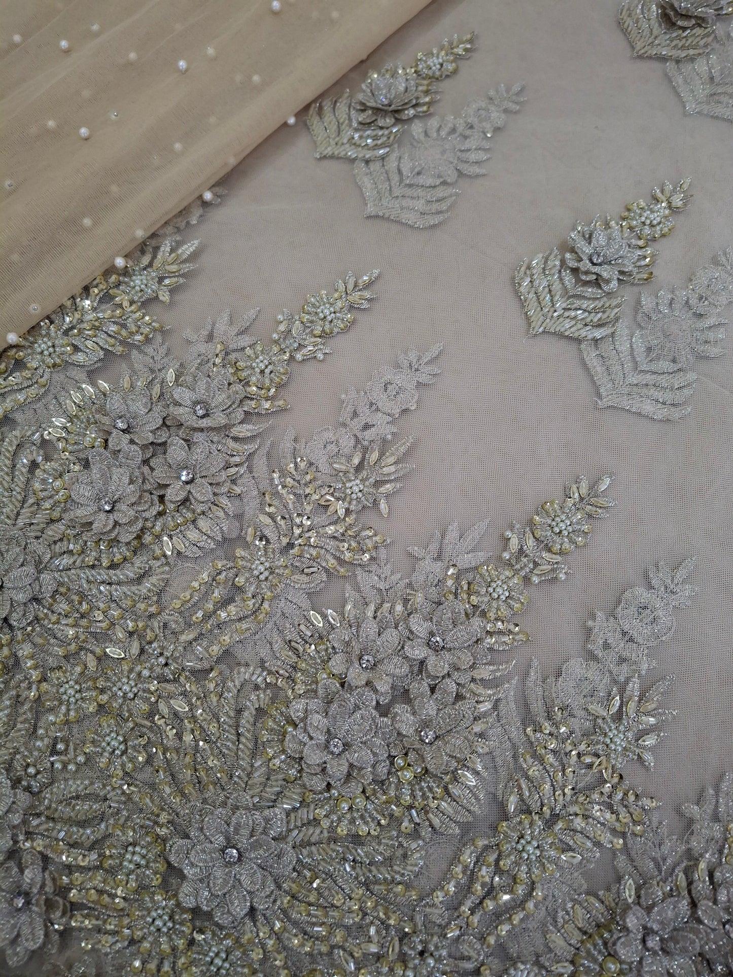 Cut Dana Heavy Embroidered Net,4 piece suit set