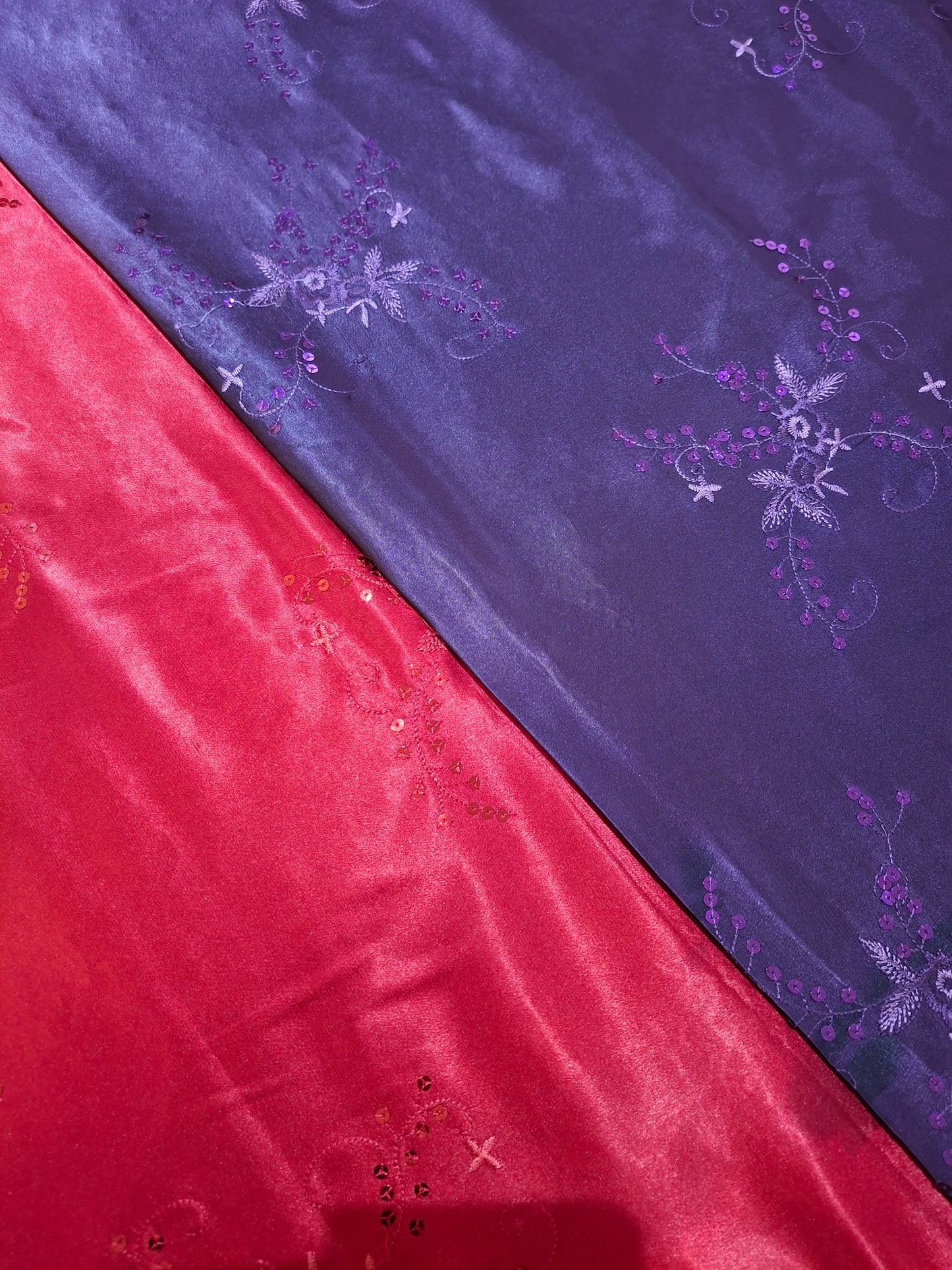 Sequins Embroidered Silk High Quality(4 meters)60"width