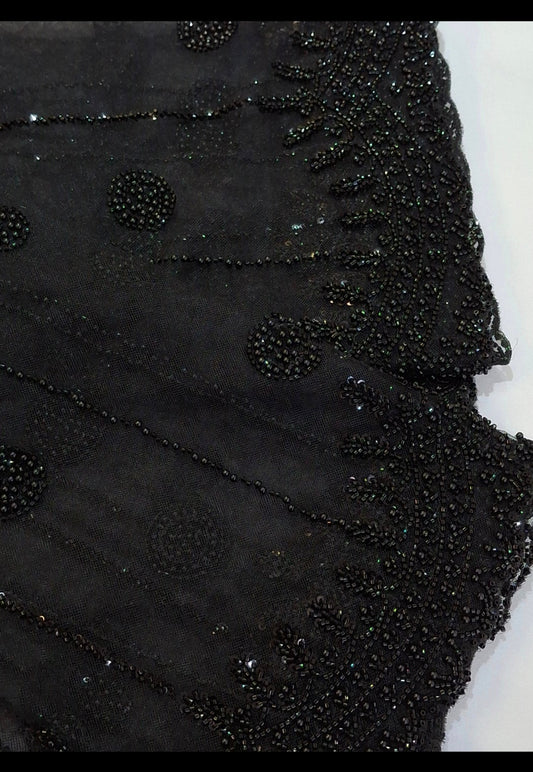 Cut Dana Heavy Diamond Embroidered Net(sold by the meters)