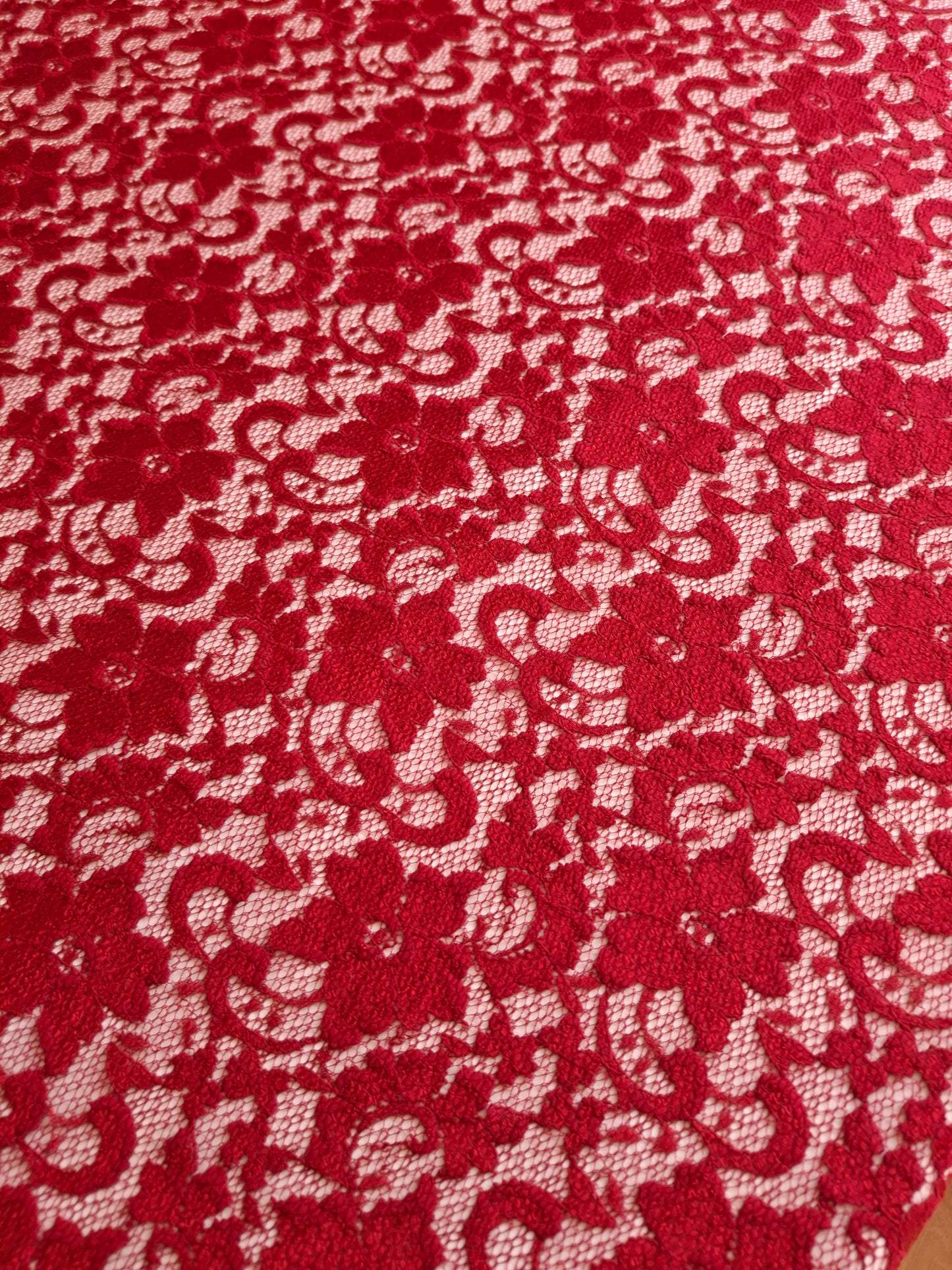 Soft Stretchy Maroon Lace(sold by the meters)