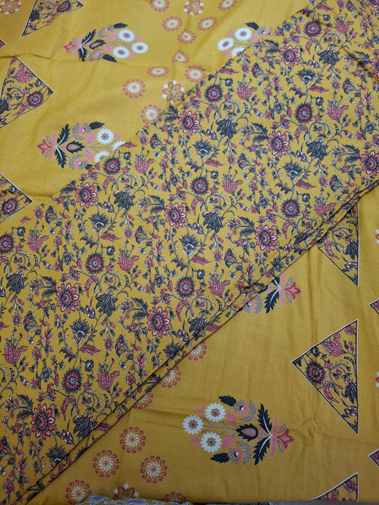 Alpiane Winter Warm Fabric Sunflower Bloom Print (3 piece suits)