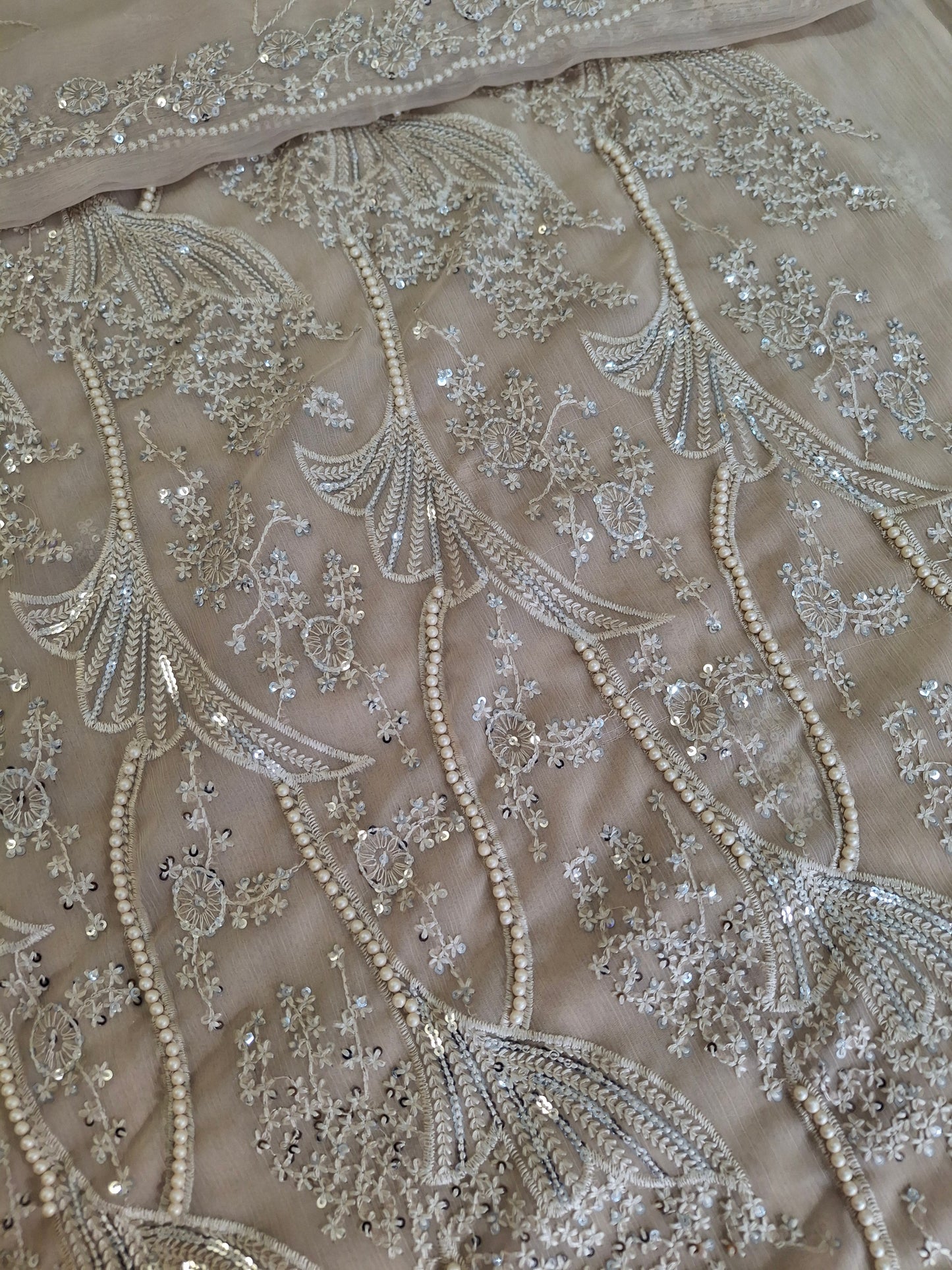 Pure Chiffon Unstitched Dress,4 piece suit set