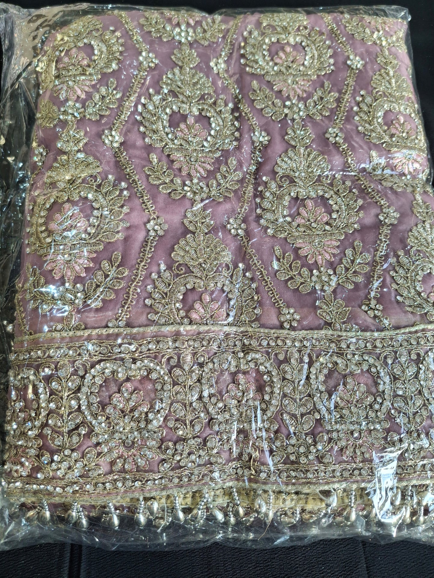 Embroidered Fancy Sequins Net, 4 Piece Suit set