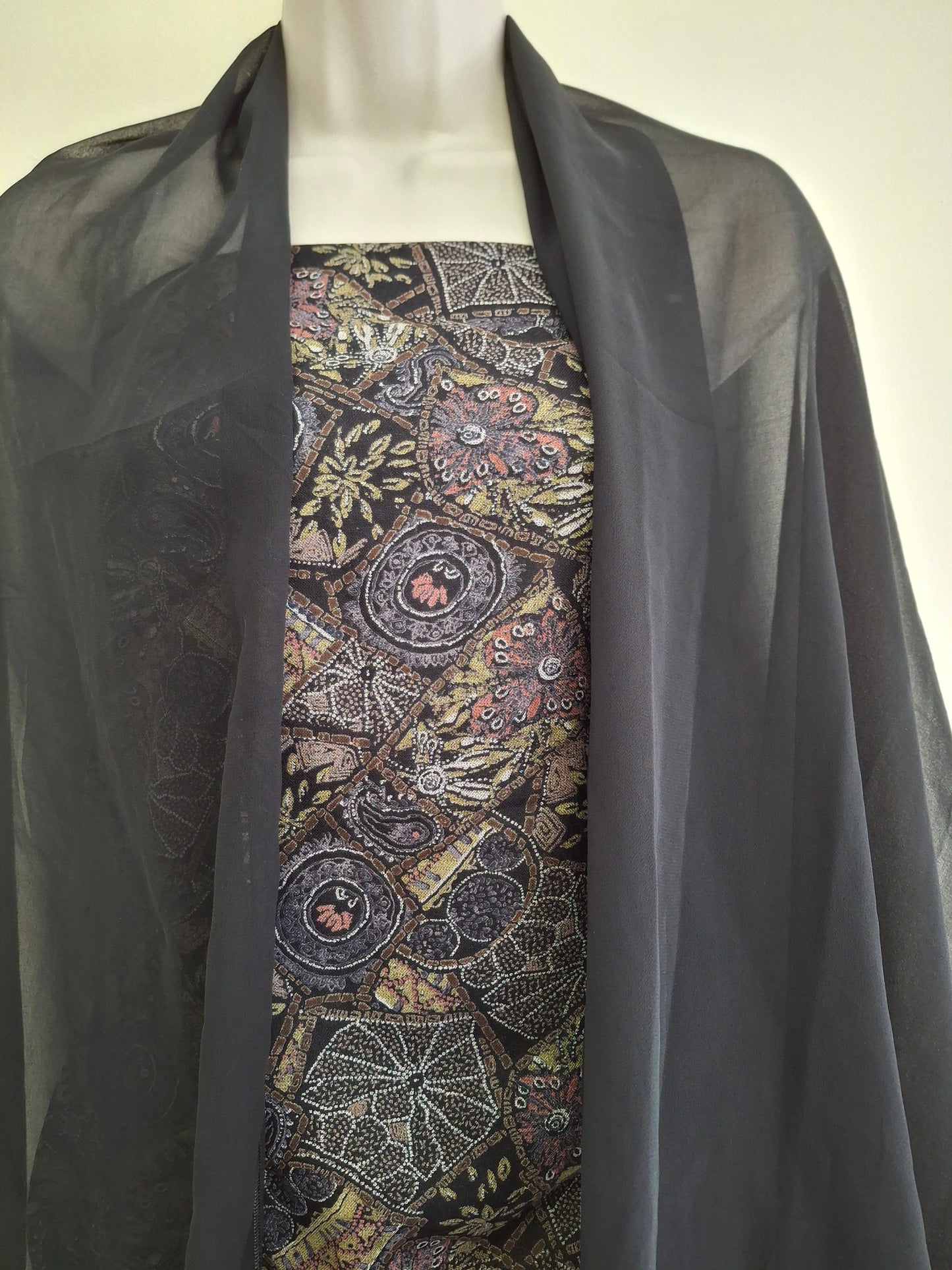 Alpiane Navy Blue & Patterned Design(3-Piece Suit)