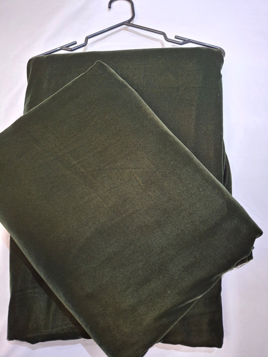 Micro Velvet Best Quality Khaki Green(mehndi colour),4 meters, 60"Width