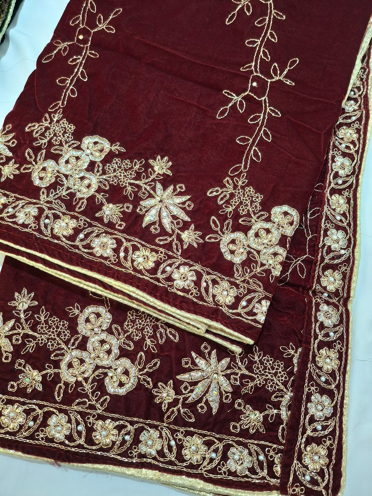 Velvet Embroidered Shawl Top Quality