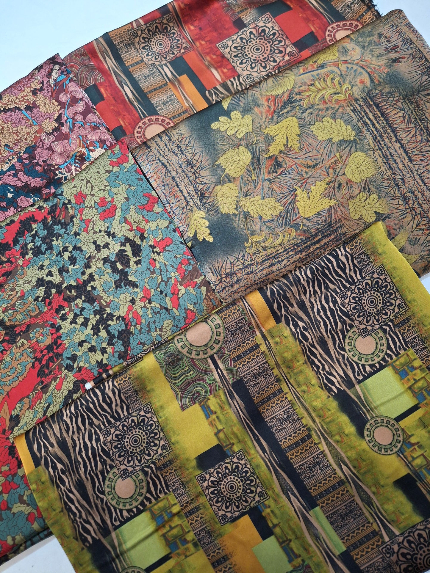Printed Silk High Quality Full Suit Set,4 Meters Each,60"width