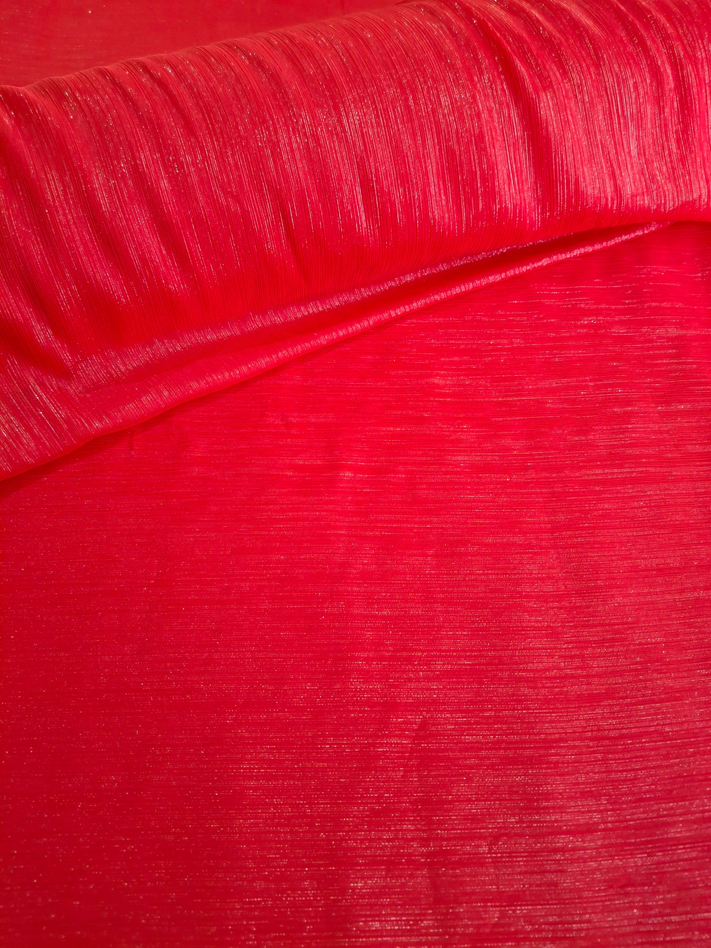 Red Shimmer Crinkle Fabric (sold by the meters)