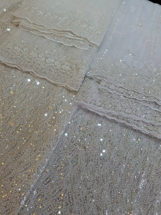 Heavy Embroidered Sequins and Cut Dana Work 4 Piece Suit Set