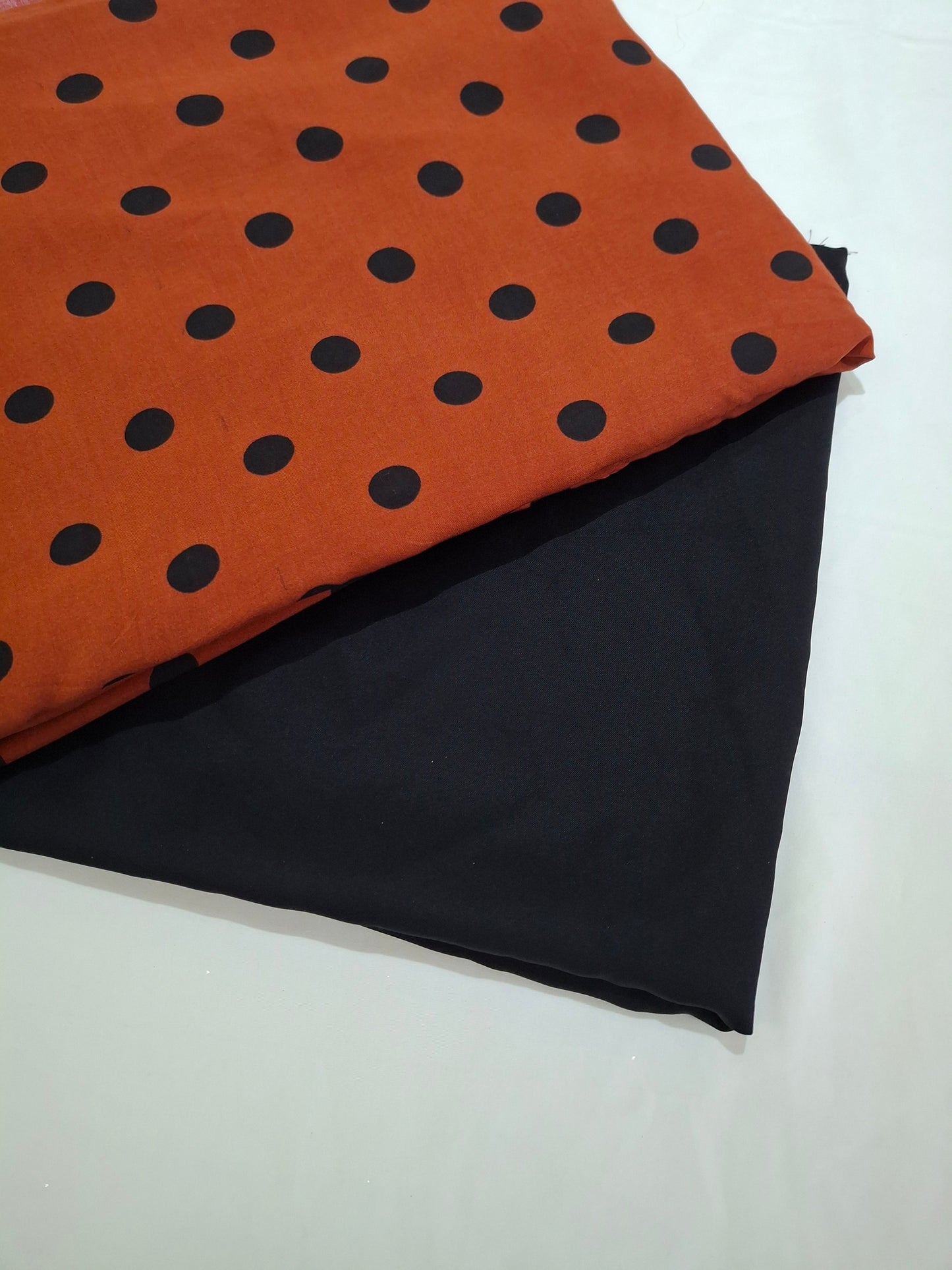 Georgette Crepe and Viscose Polka Dot Fabric,2 piece suit set (4 meters)