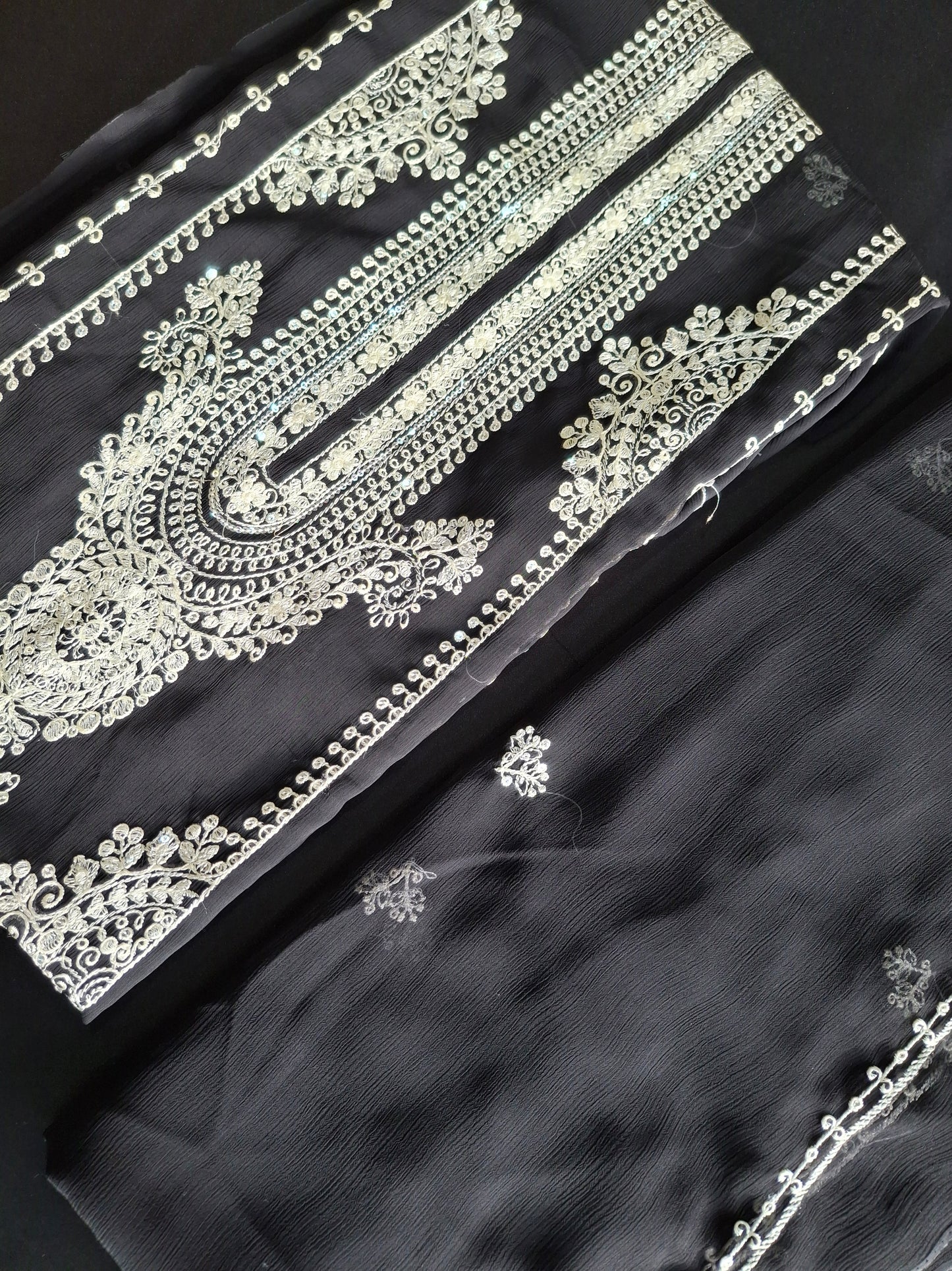 Embroidered Chiffon 4 Piece Suit Set