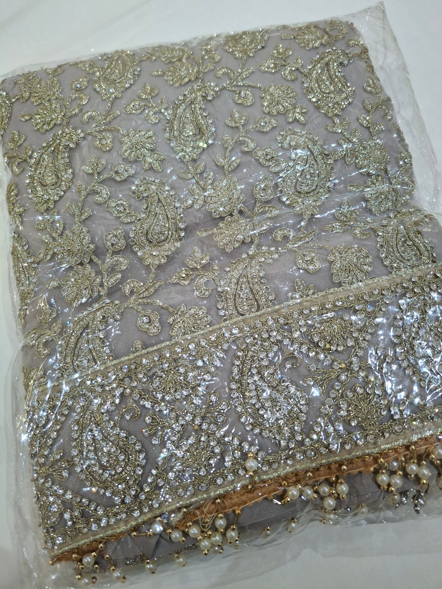 Embroidered Fancy Net,chiffon,4 piece suit set