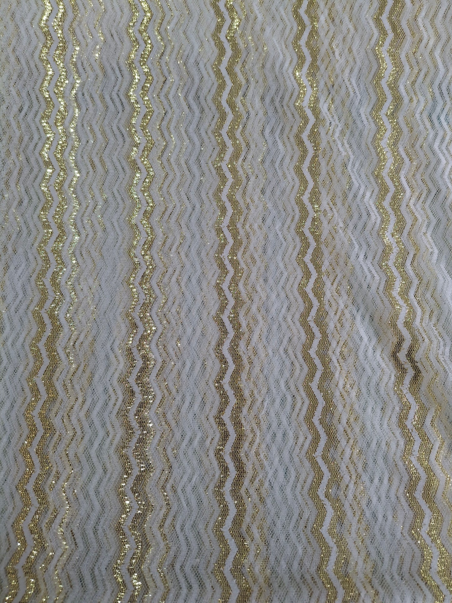 Women’s Designer Net Dupatta with Golden Zigzag Pattern (3 Colours