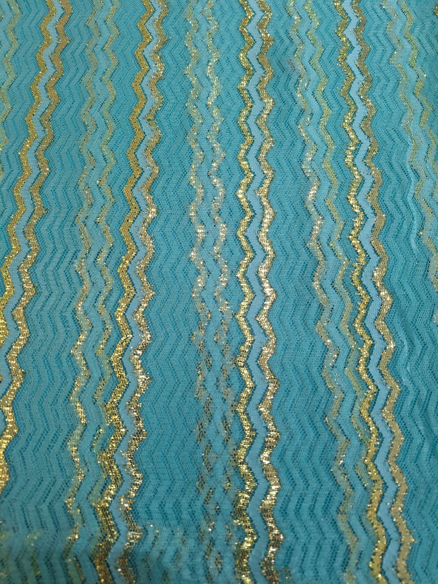 Women’s Designer Net Dupatta with Golden Zigzag Pattern (3 Colours