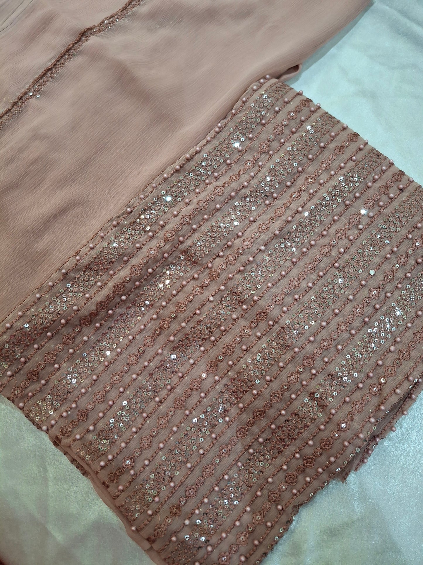 Pure Chiffon Unstitched Dress,4 piece suit set