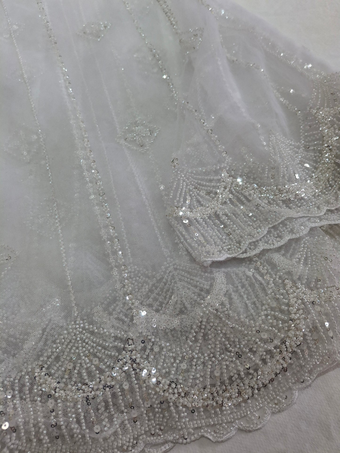 Cut Dana,Net Dupatta Heavy Embroidered Sequins (2.3 meters)