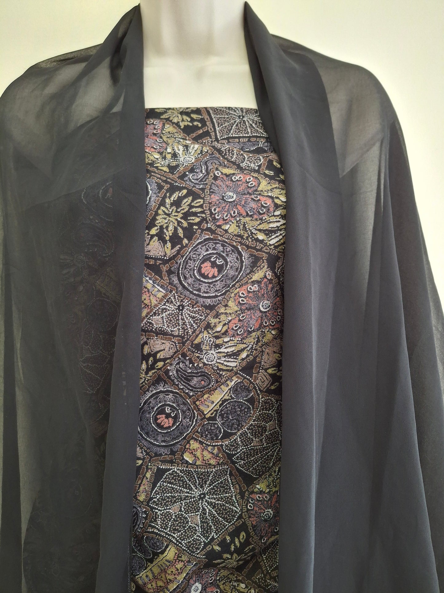 Alpiane Navy Blue & Patterned Design(3-Piece Suit)