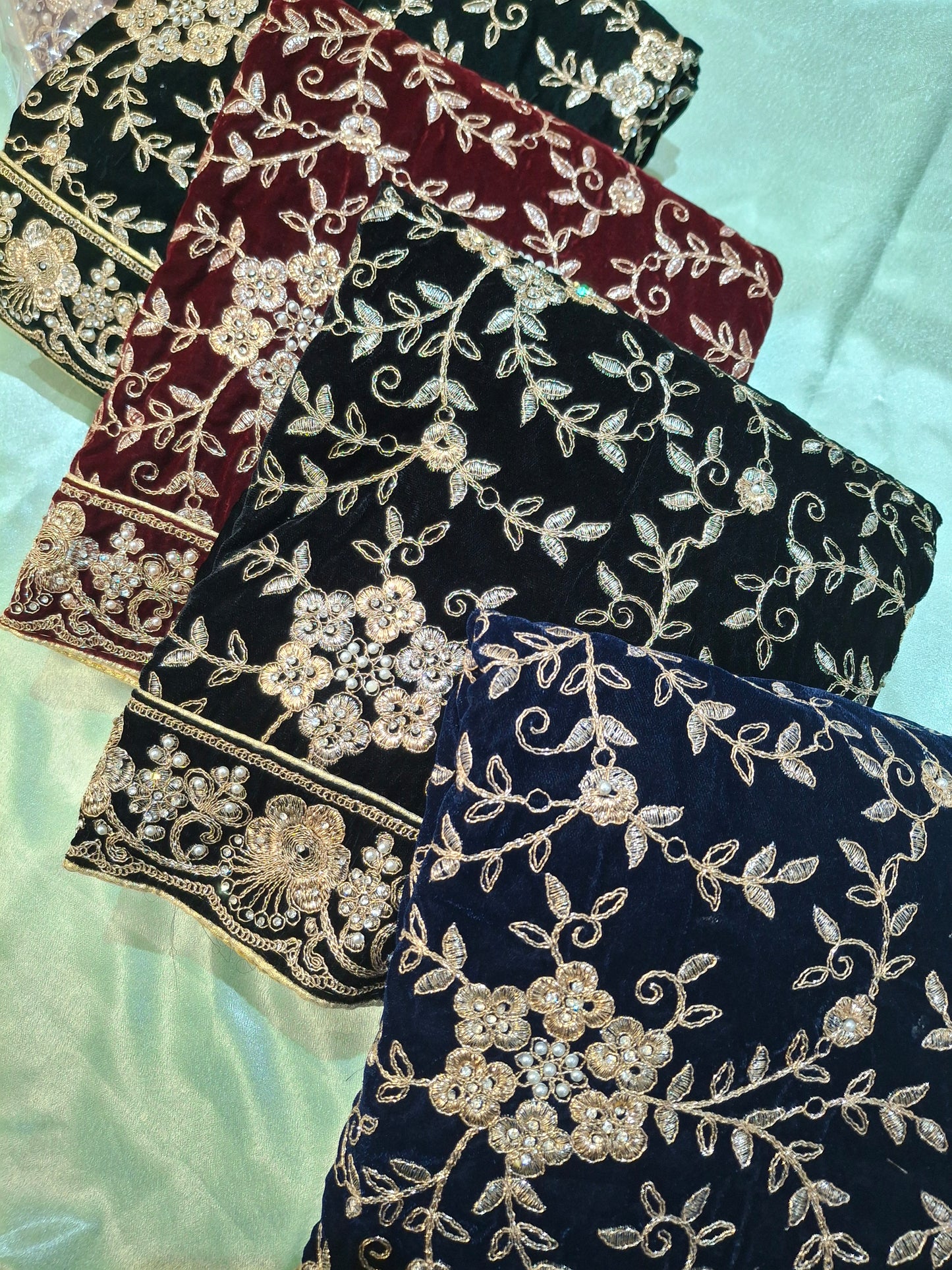 Micro Velvet Model 9000 Embroidered Fancy 3 Piece Suit Set