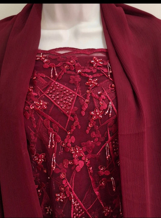 Cut dana,Luxurious Sequins Multicolour Heavy Net,4 piece suit set