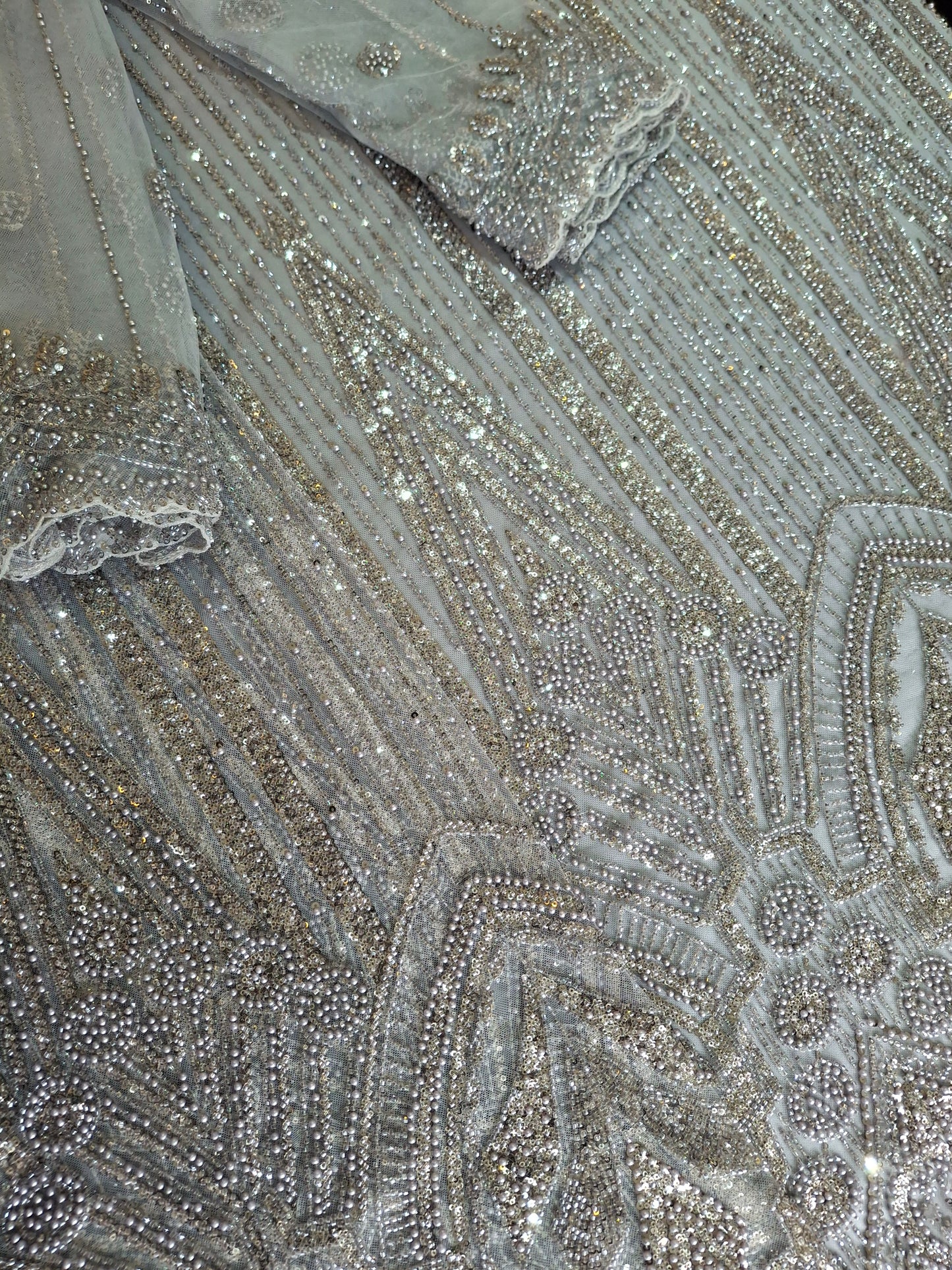 Cut Dana,Sequins,Heavy Embroidered Luxurious Net Fabric(4 piece suit set)